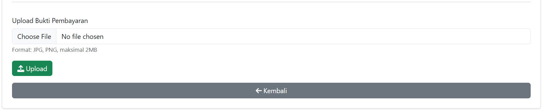 Upload Bukti Pembayaran